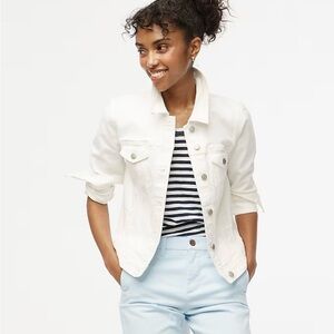 NWOT J. Crew Factory White Denim Jacket Size M